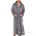 mens hooded fleece bathrobe full length microfiber robe